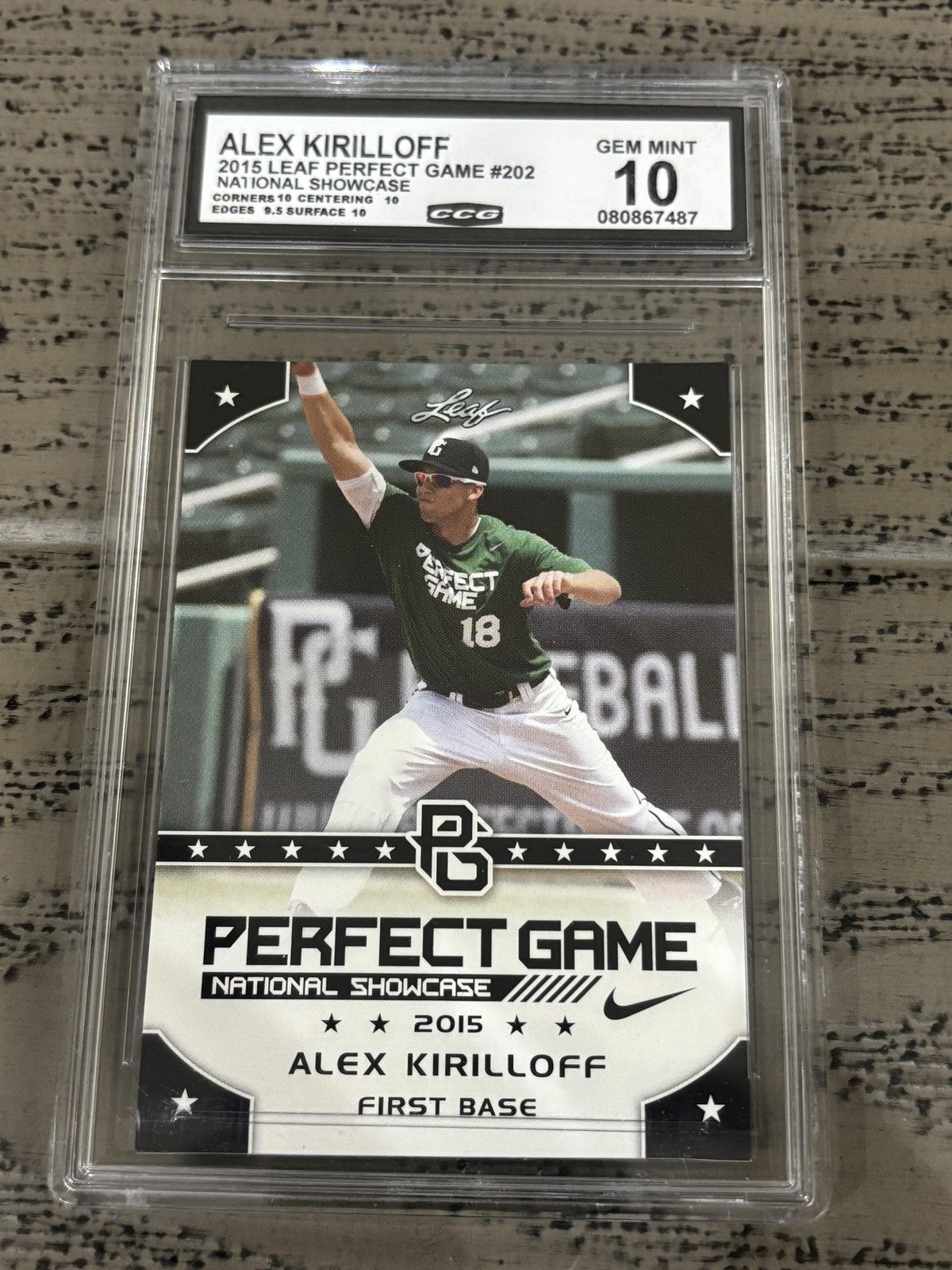 Alex Kirilloff 2015 Leaf Perfect Game CCG 10 RC