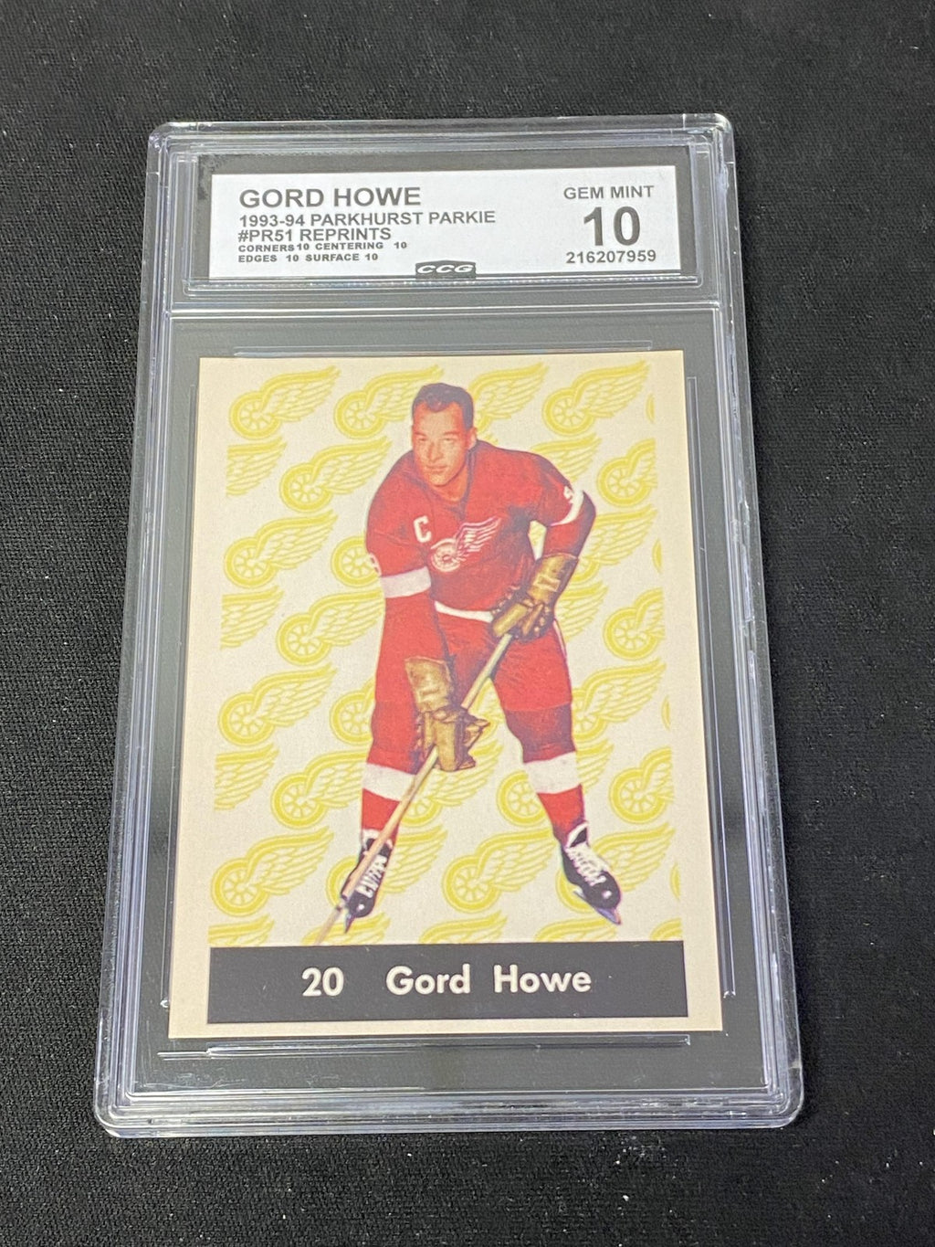 Gordie Howe 1993 Parkhurst Rookie Reprints CCG 10 Red Wings Rookie