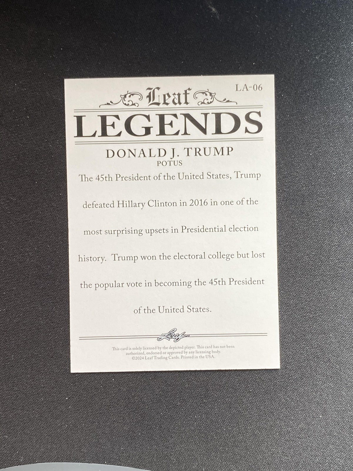 Donald Trump 2024 Leaf Legends LA06 RC 10 Count Lot