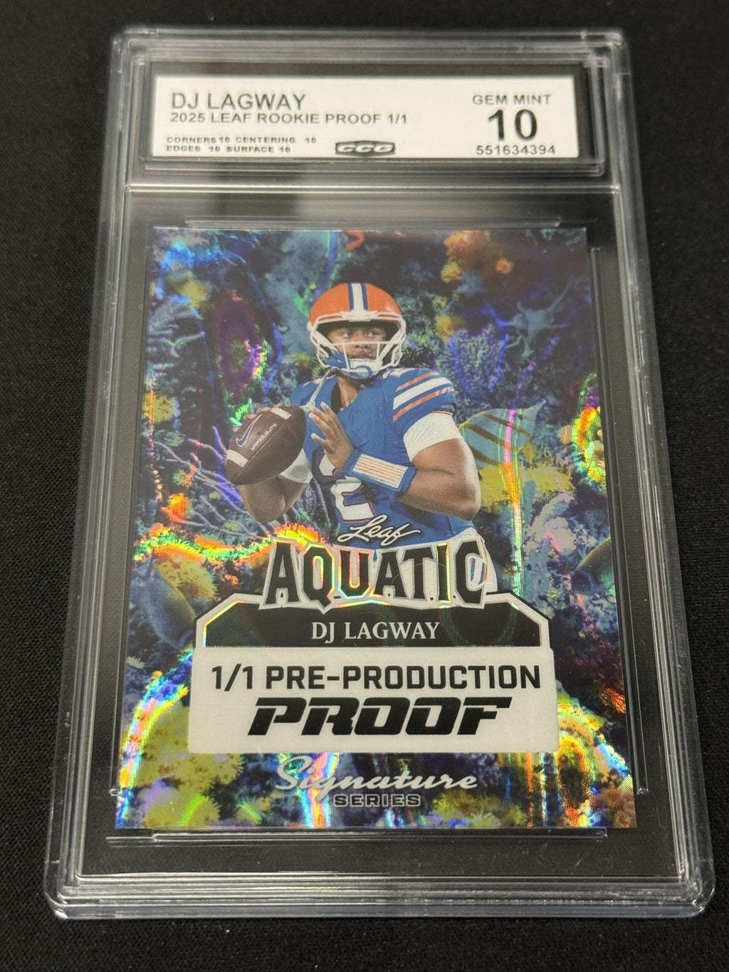 DJ Lagway 2025 LEAF ROOKIE PROOFS 1/1 CCG 10 Florida Gators Rookie