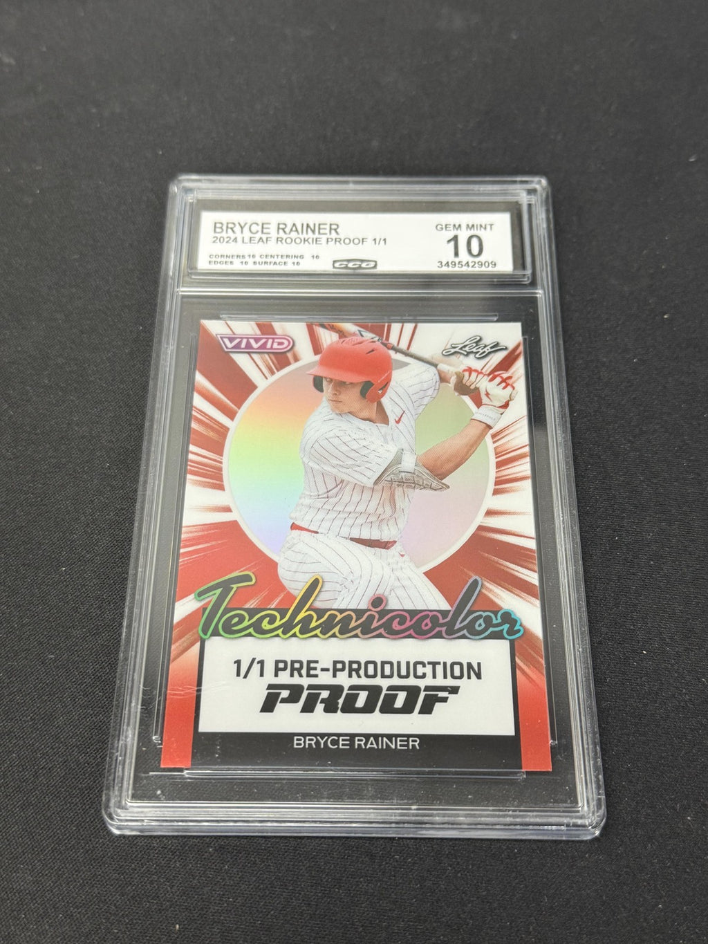 Bryce Rainer 2024 Leaf Rookie 1/1 PROOFs CCG 10 Rookie