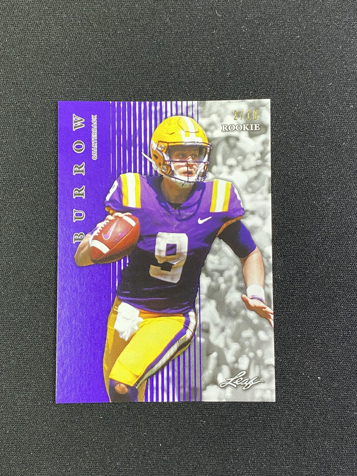 Joe Burrow 2020 Leaf Rookie Purple /10 RC Bengals