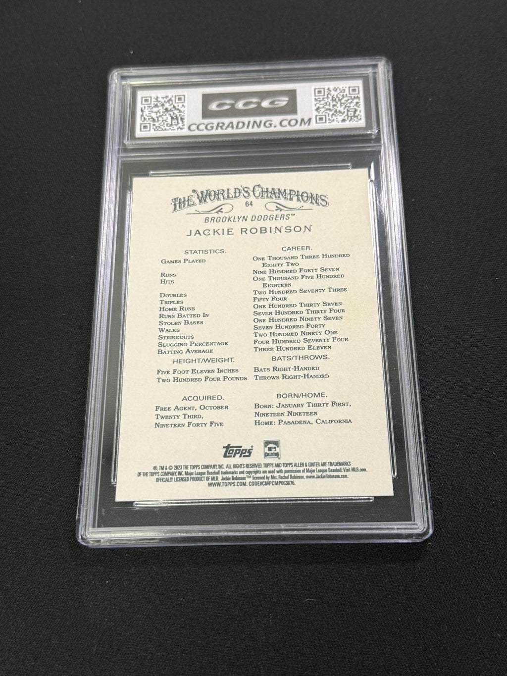 Jackie Robinson 2023 Topps Allen & Ginter CCG 10 Rookie