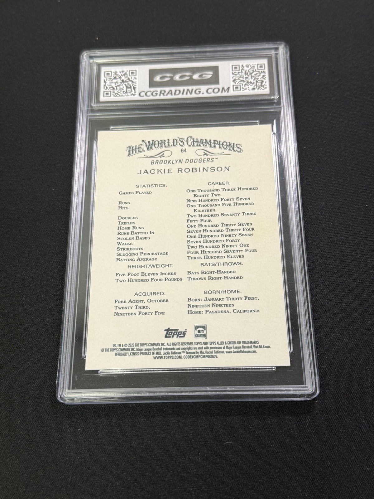 Jackie Robinson 2023 Topps Allen & Ginter CCG 10 Rookie