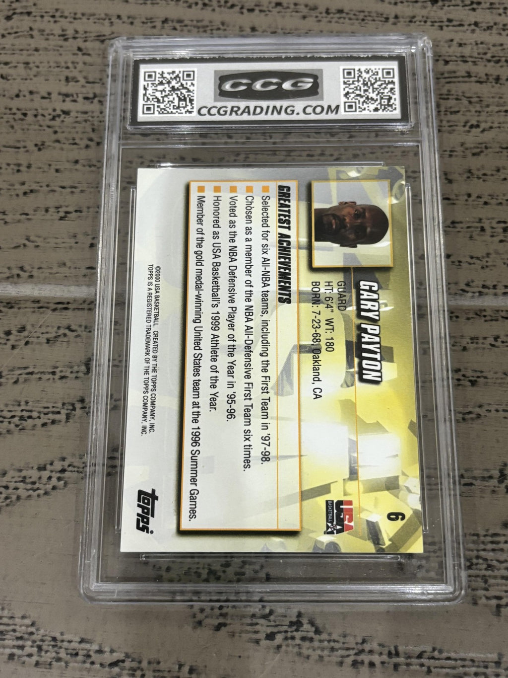 Gary Payton 2000 Topps Team USA CCG 10