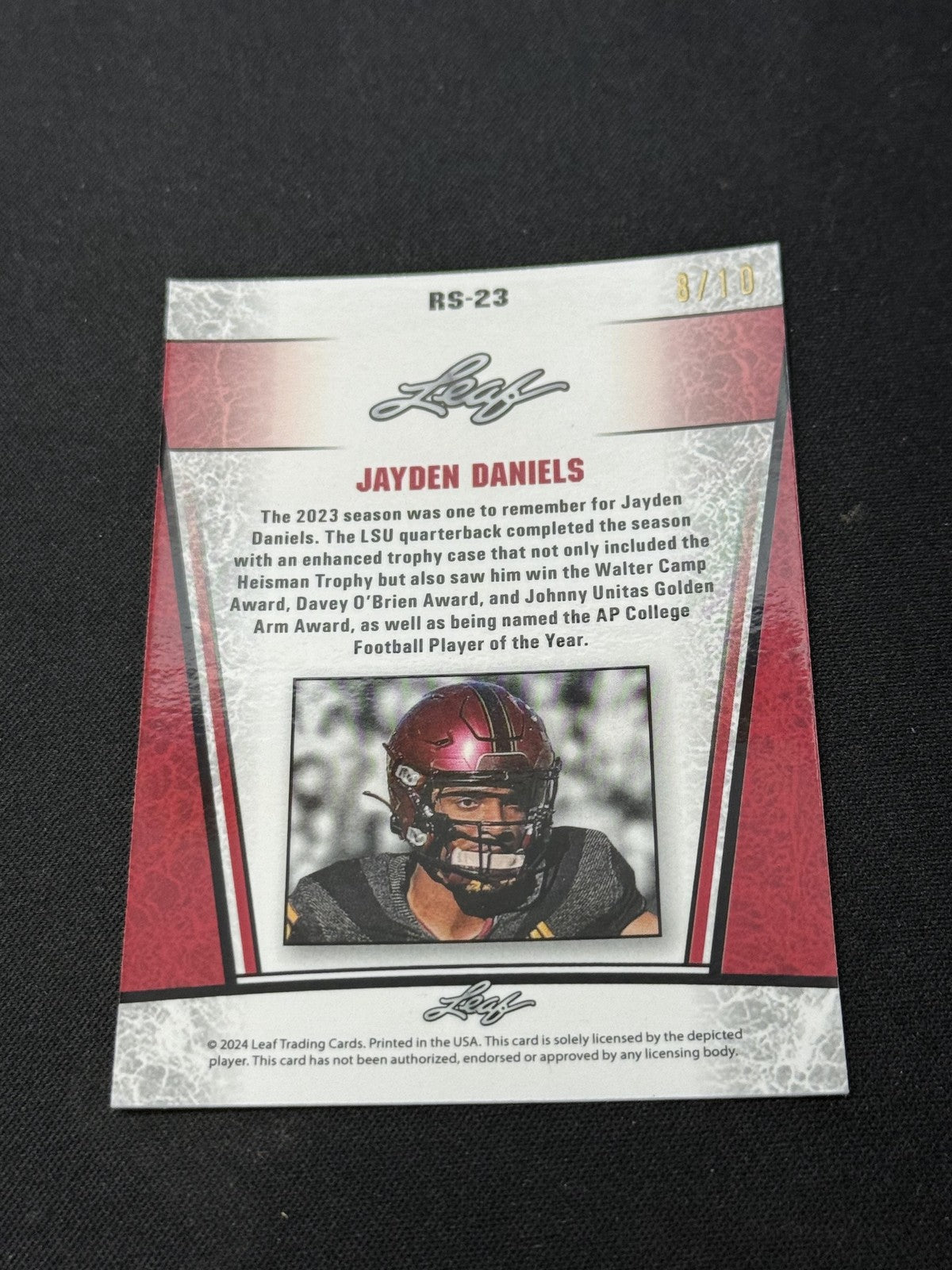 Jayden Daniels 2024 LEAF Metal Rookie Pink /10 RC Commanders