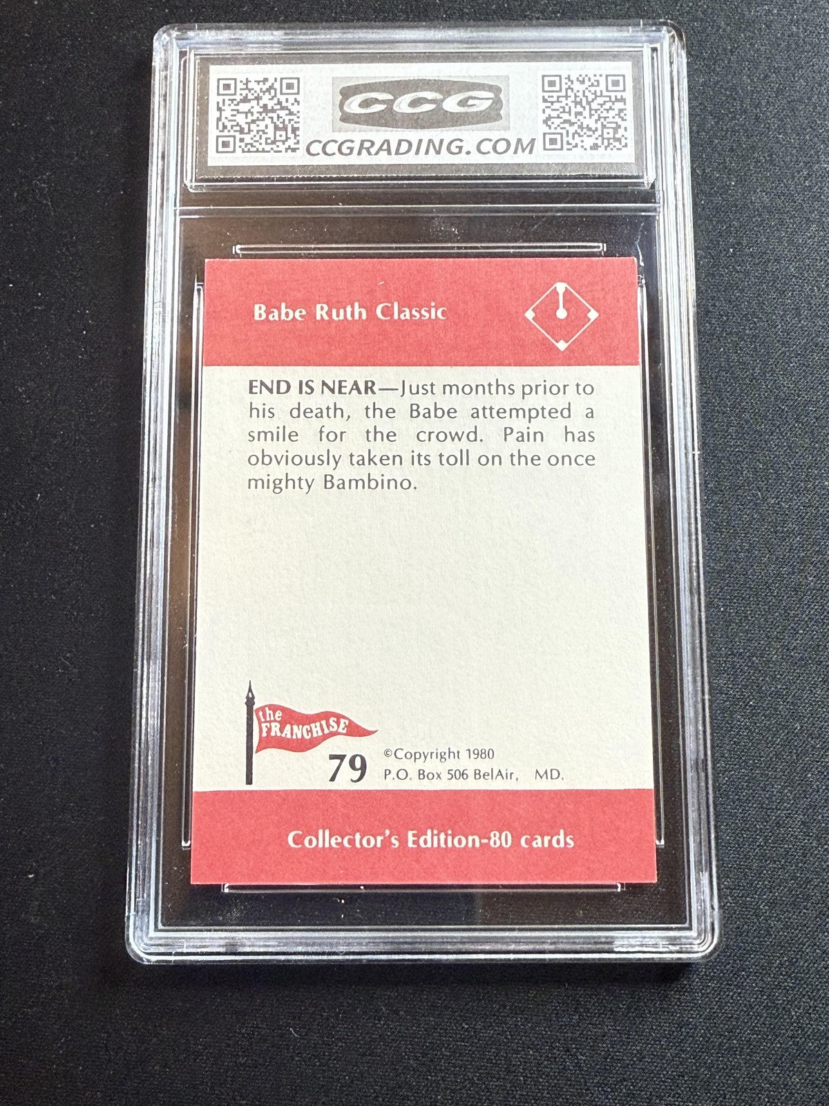 Babe Ruth 1980 Franchise End is Near CCG 10 RC