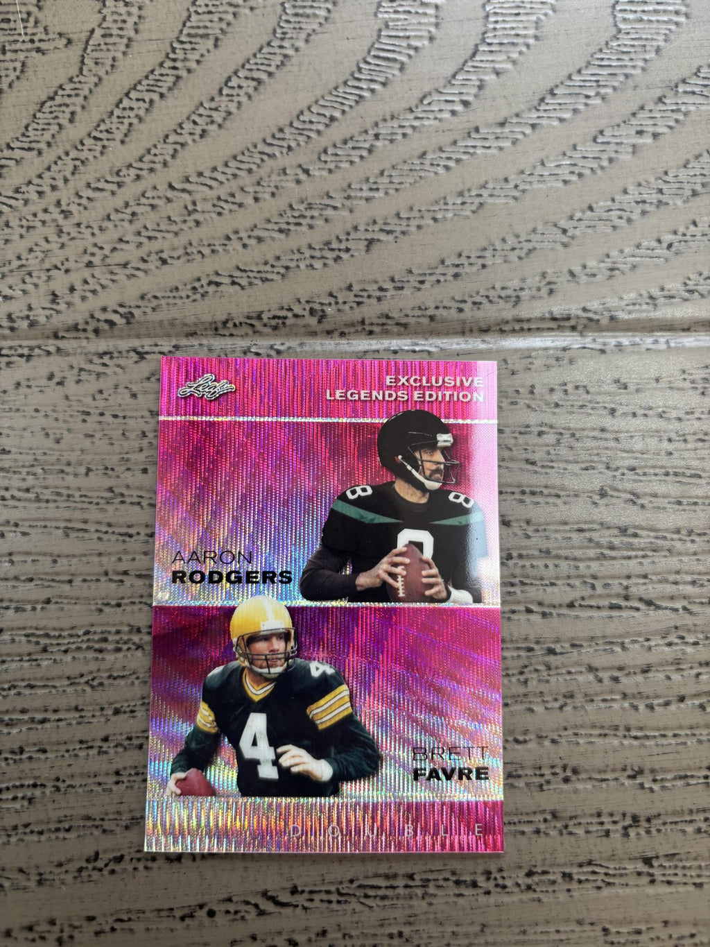 Aaron Rodgers / Brett Farve 2024 Leaf Metal Dual Pink /10 RC Packers