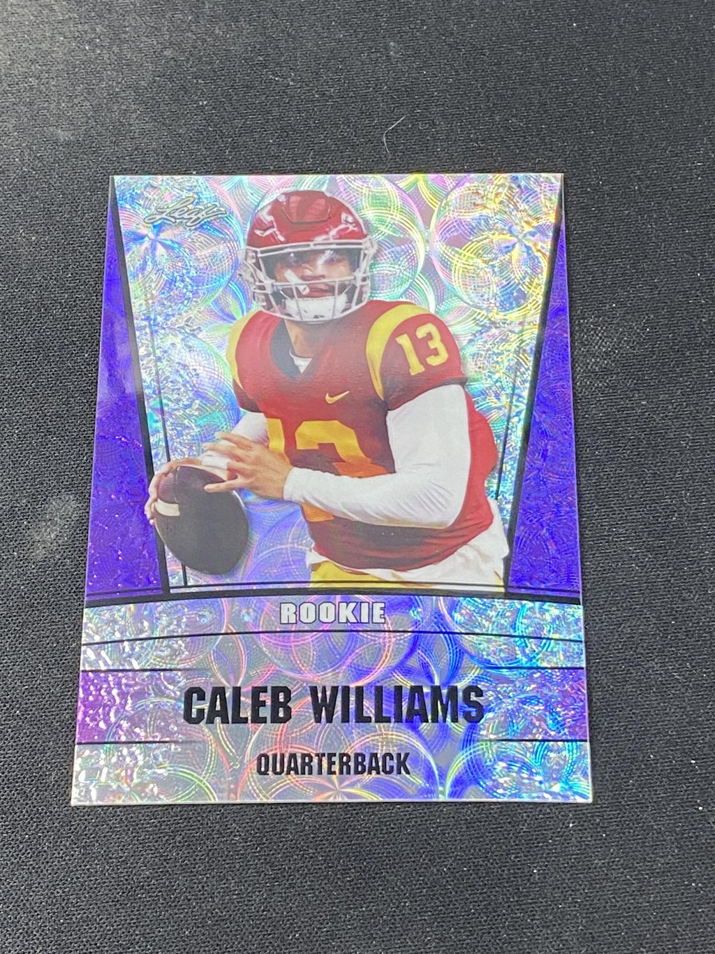 Caleb Williams 2023 Leaf Metal Rookie Purple /15 RC
