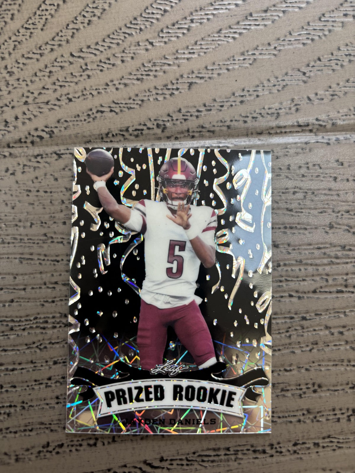Jayden Daniels 2024 Leaf Prized Metal Rookie Black /7 RC Commanders