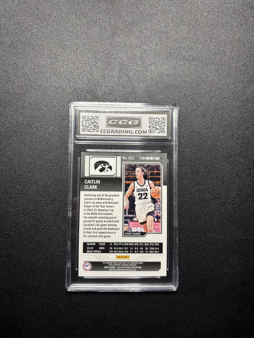 Caitlin Clark 2024 Panini Caitlin Clark Collection 2024 Season Ticket CCG 10