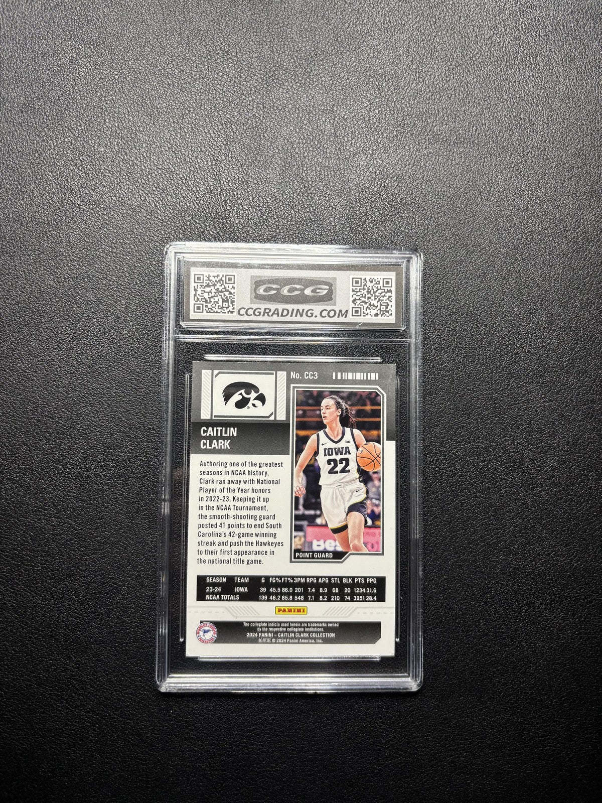 Caitlin Clark 2024 Panini Caitlin Clark Collection 2024 Season Ticket CCG 10