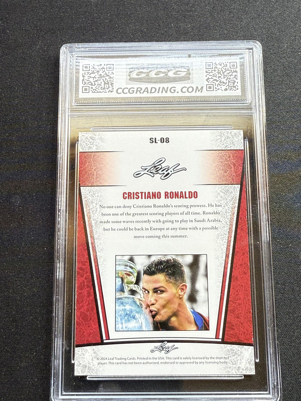 Cristiano Ronaldo 2024 Leaf Silver Legend CCG 9.5 RC