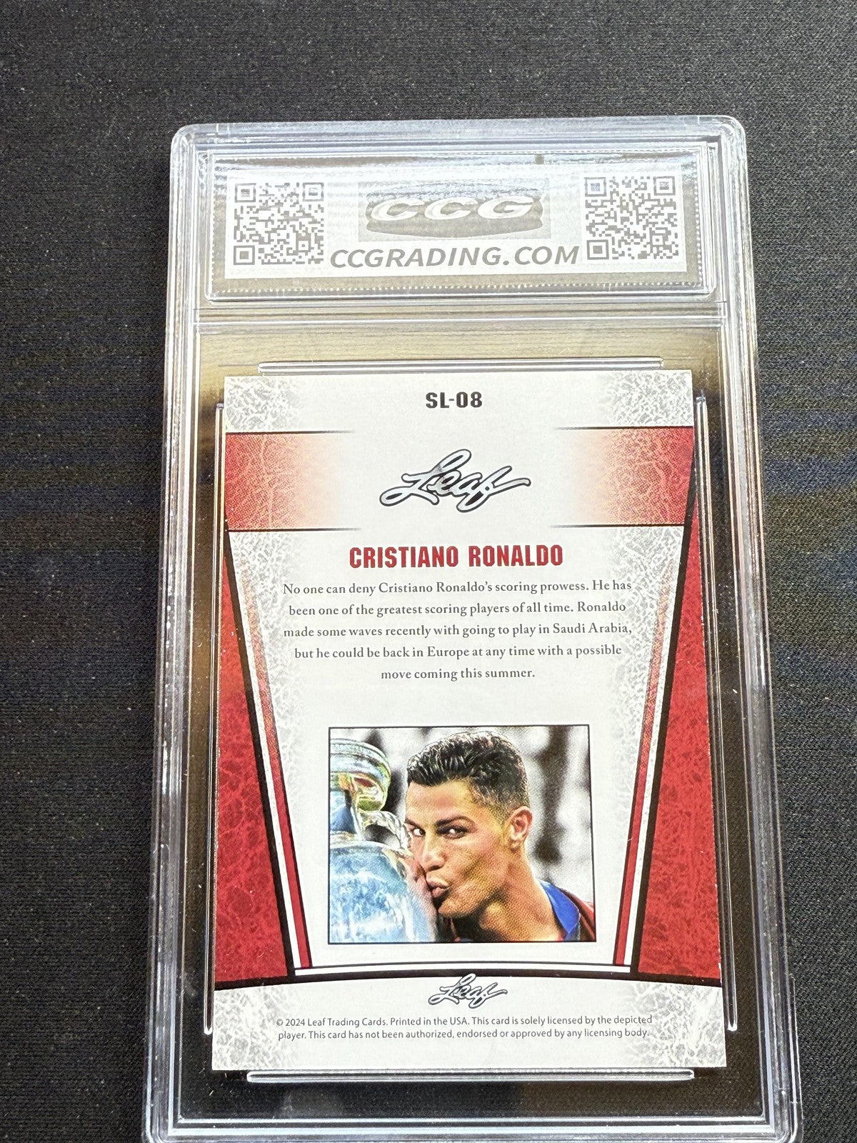 Cristiano Ronaldo 2024 Leaf Silver Legend CCG 9.5 RC