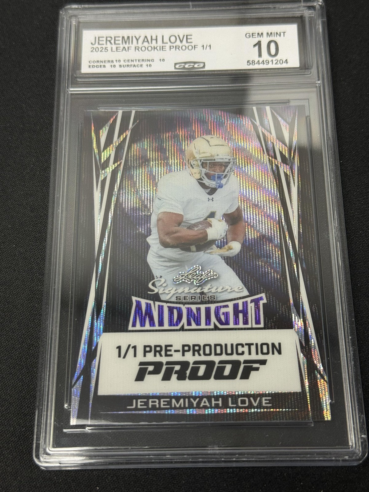 Jeremiyah Love 2025 Leaf Rookie 1/1 PROOFs CCG 10 Rookie