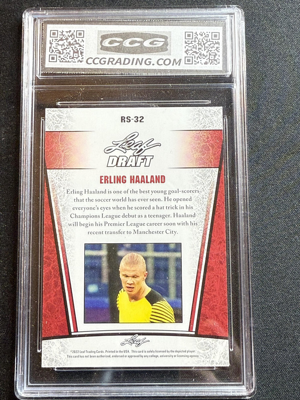 Erling Haaland 2022 Leaf Draft CCG 9.5 RC