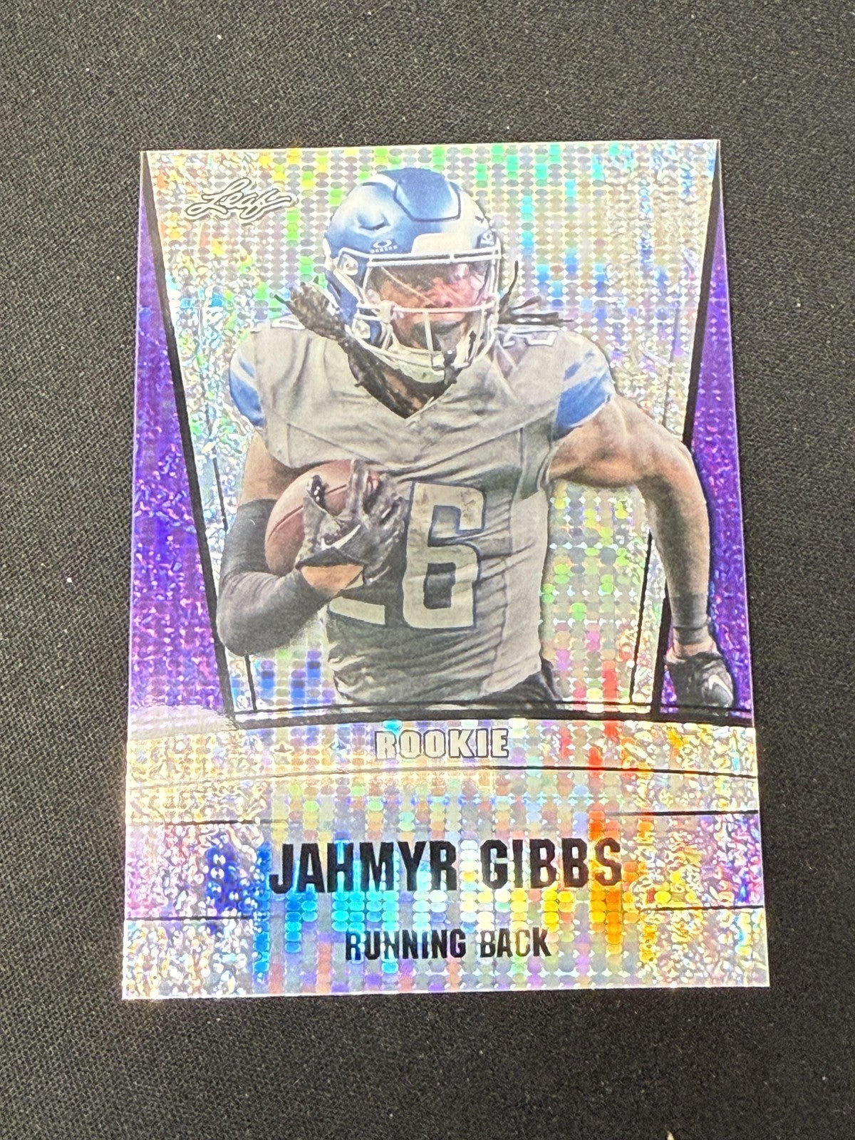 Jahymyr Gibbs 2023 Leaf Metal Rookie Purple /15 RC Lions