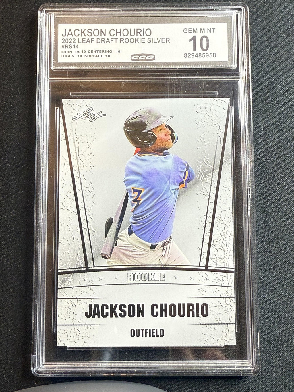 Jackson Chourio 2022 Leaf Draft Rookie CCG 10 RC