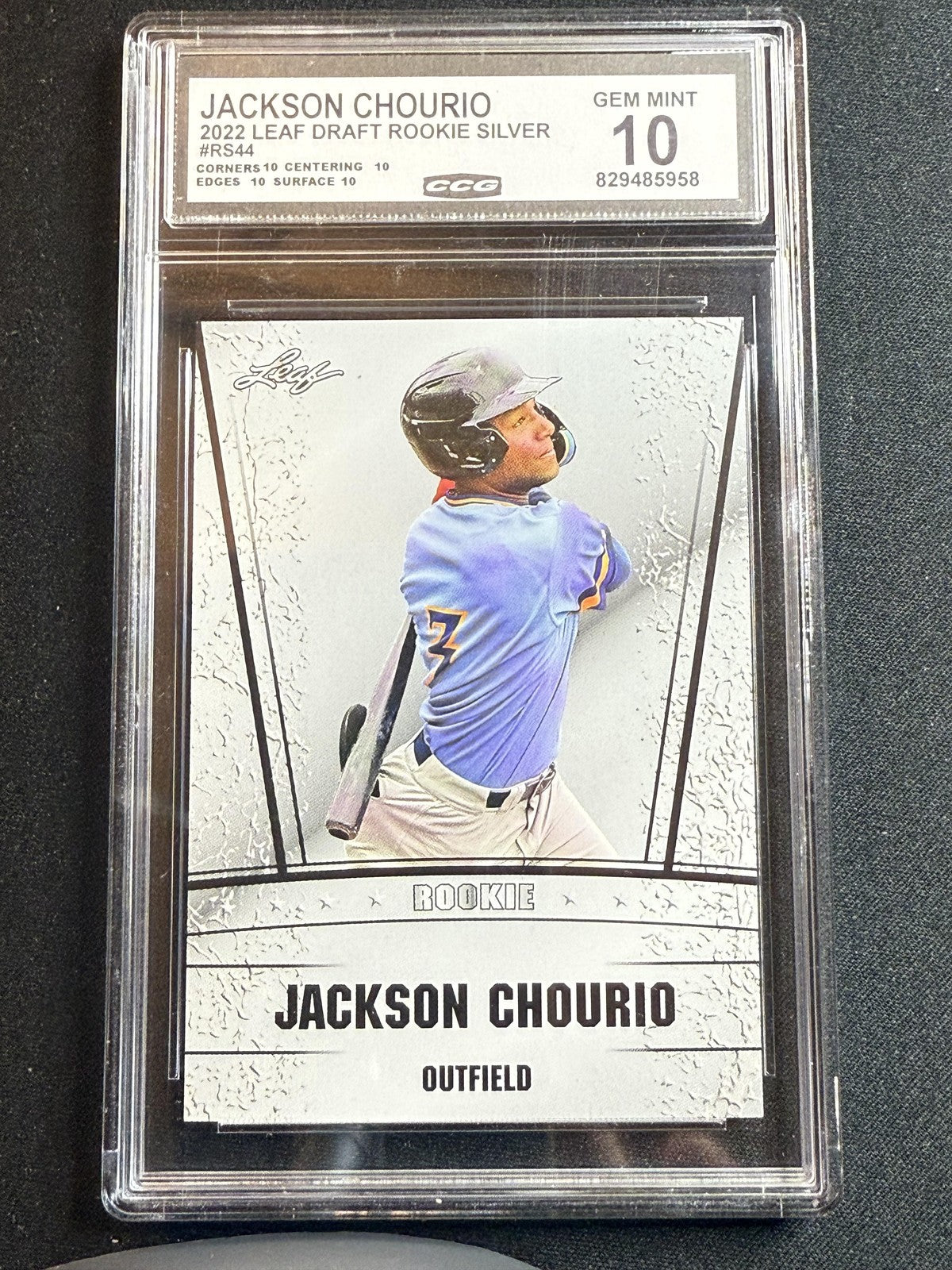 Jackson Chourio 2022 Leaf Draft Rookie CCG 10 RC