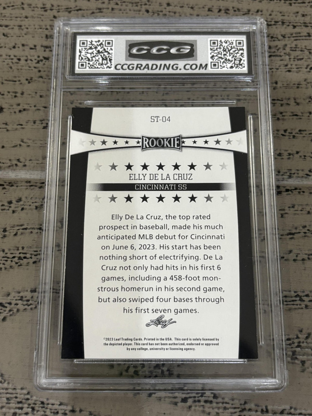 Elly De La Cruz 2023 Leaf Rookie Stars CCG 9.5 RC