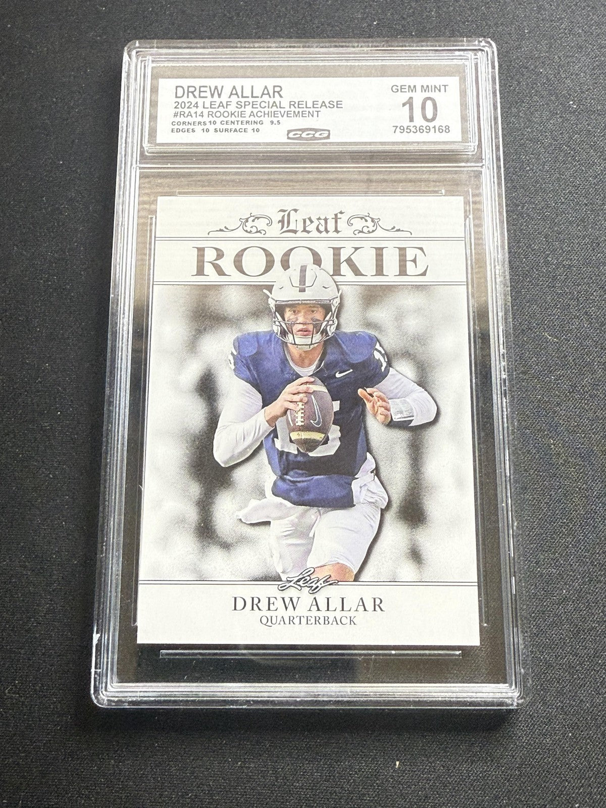 Drew Allar 2024 Leaf Rookie Achievement CCG 10 Penn State Rookie