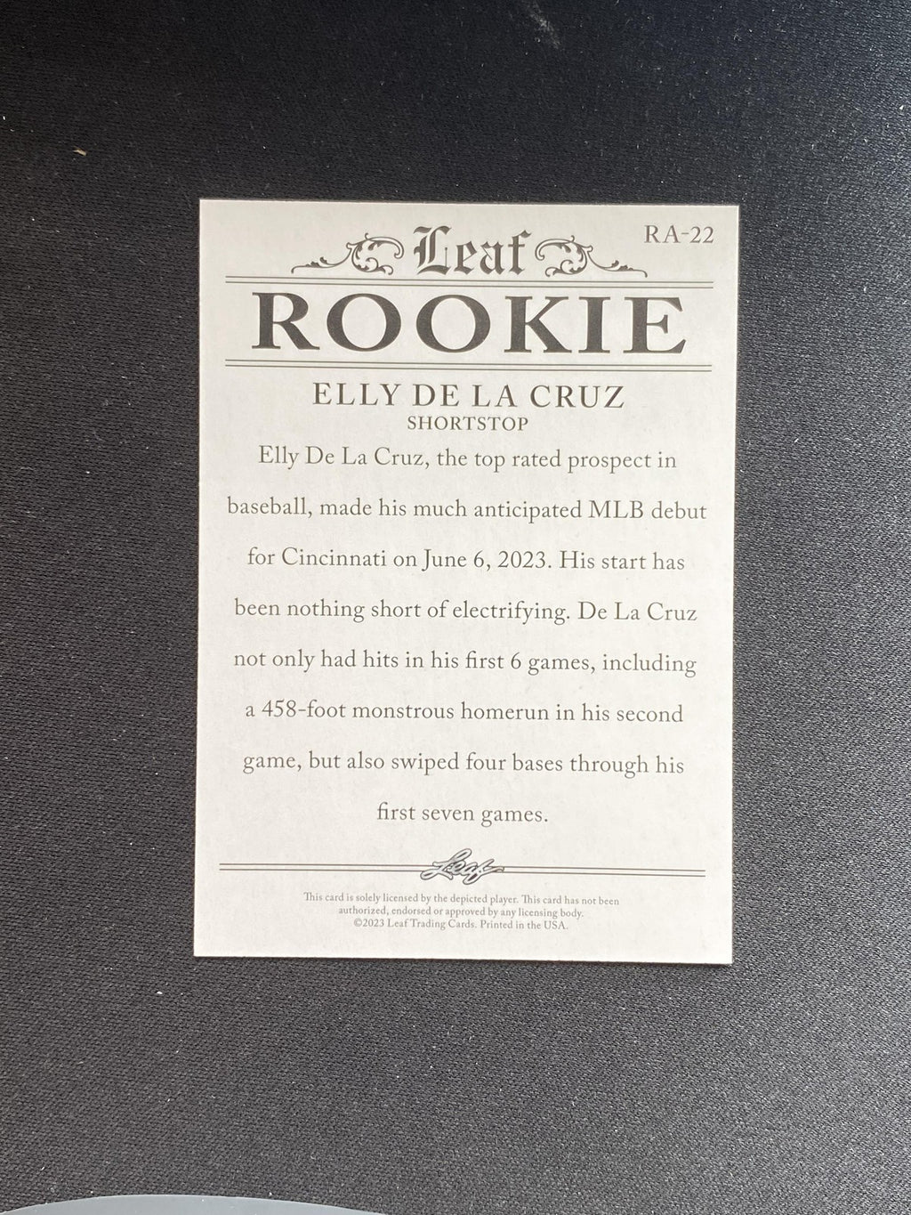 Elly De La Cruz 2023 Leaf Rookie RA22 RC 10 Count Lot