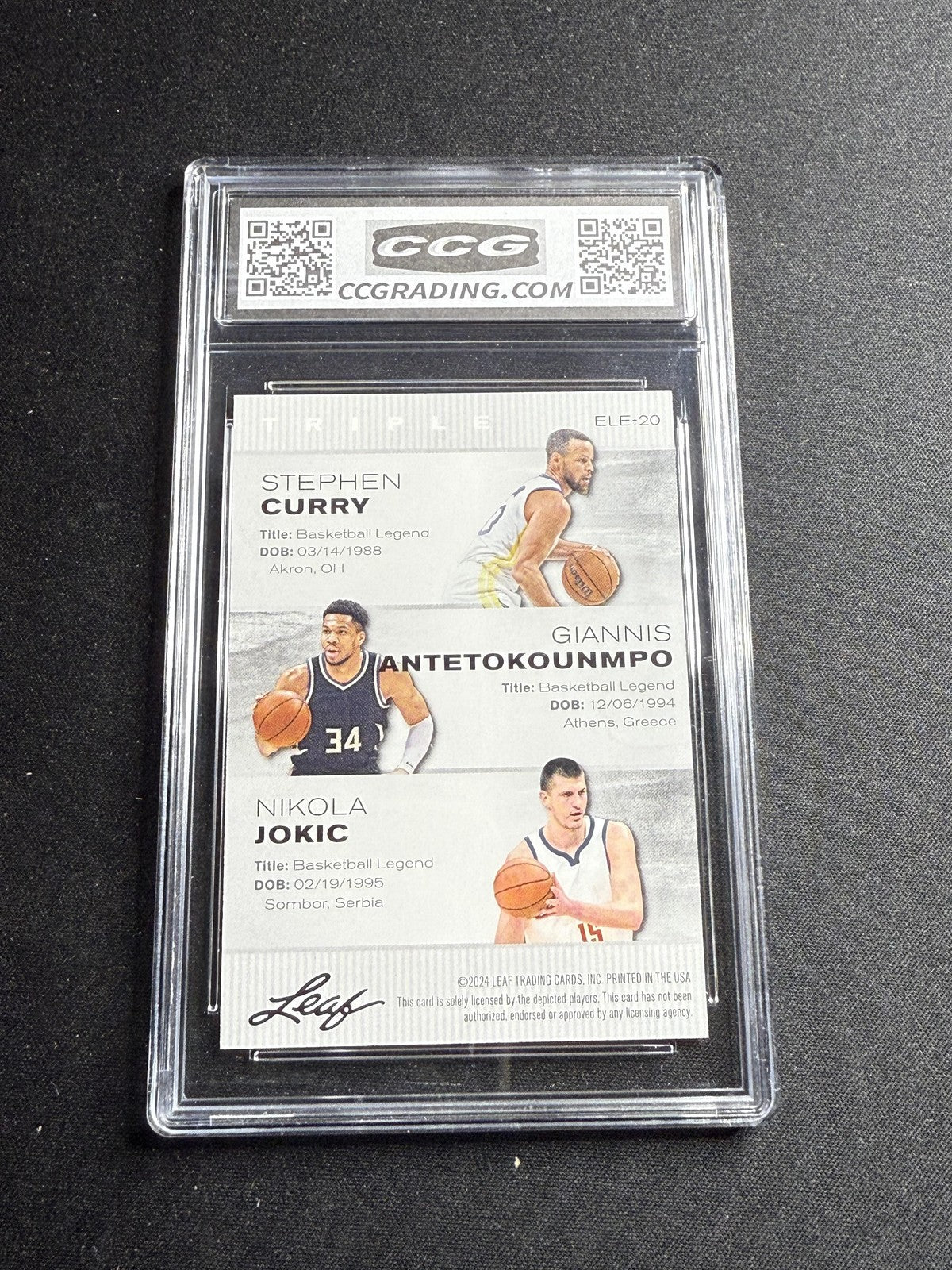 Curry / Giannis / Jokic 2024 Leaf Legend Trio CCG 10