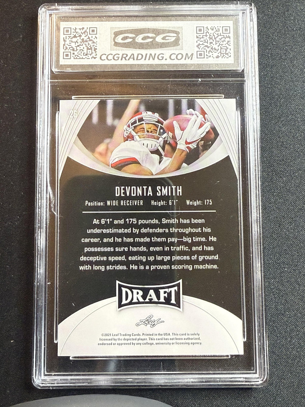 DeVonta Smith 2021 Leaf Draft 26 CCG 10 RC