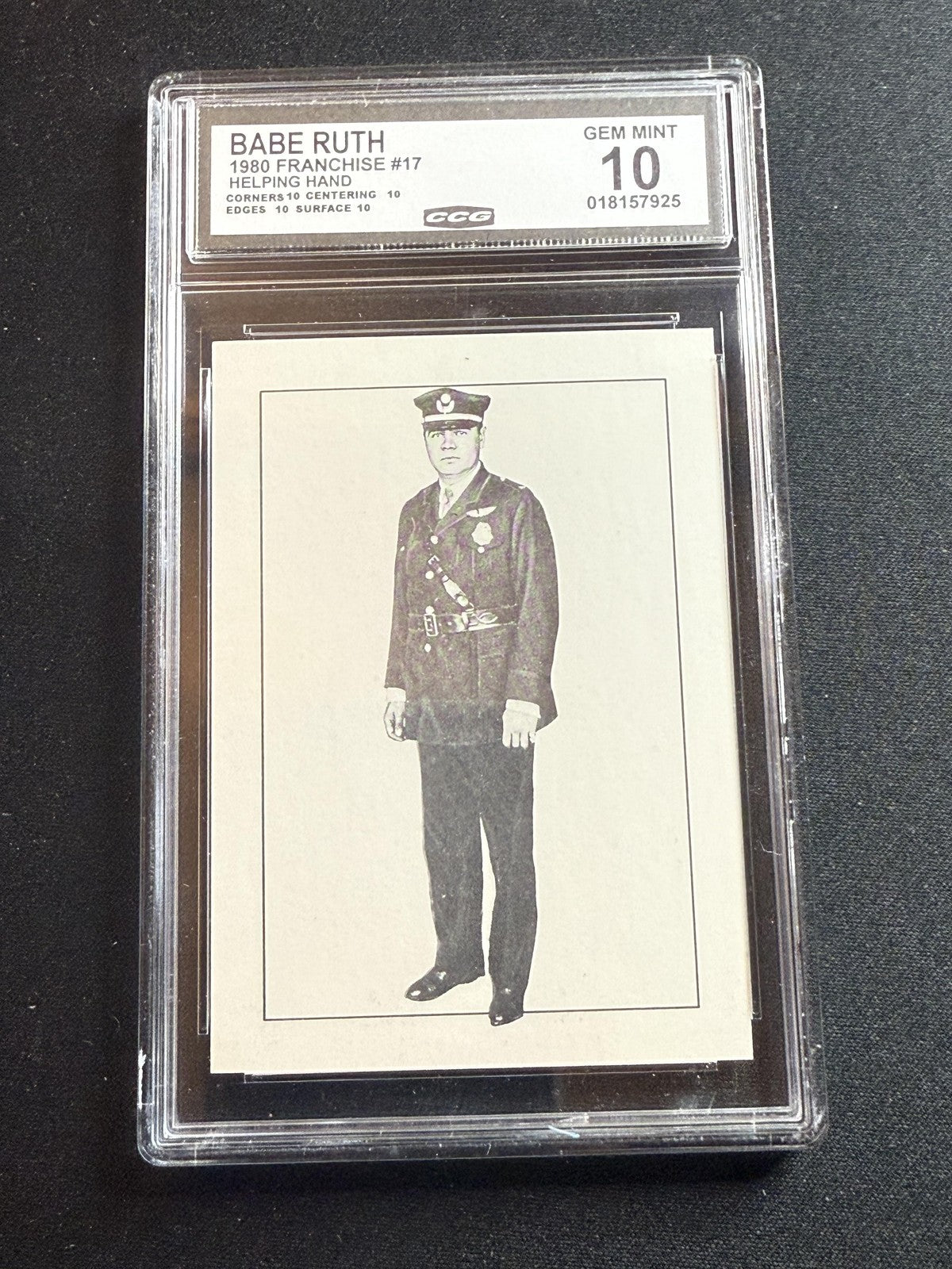 Babe Ruth 1980 Franchise Helping Hand CCG 10 RC
