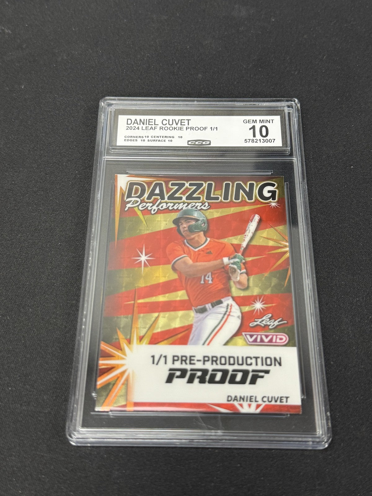 Daniel Cuvet 2024 Leaf Rookie 1/1 PROOFs CCG 10 Rookie