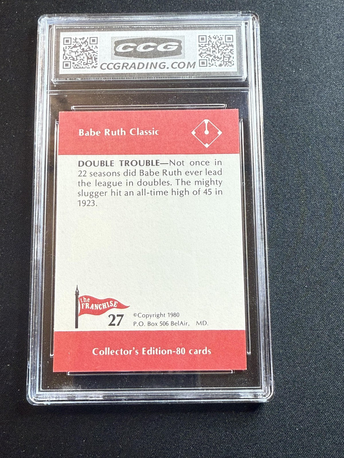 Babe Ruth 1980 Franchise Double Trouble CCG 10 RC