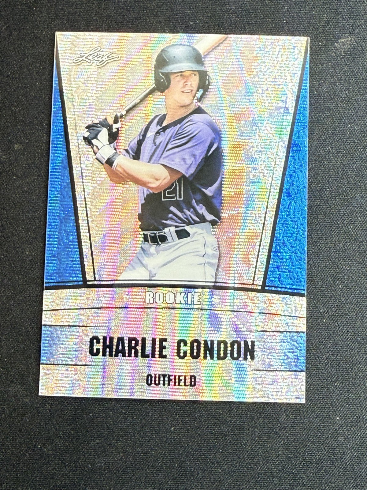 Charlie Condon 2023 Leaf Prized Metal Rookie Blue /20 RC Rockies