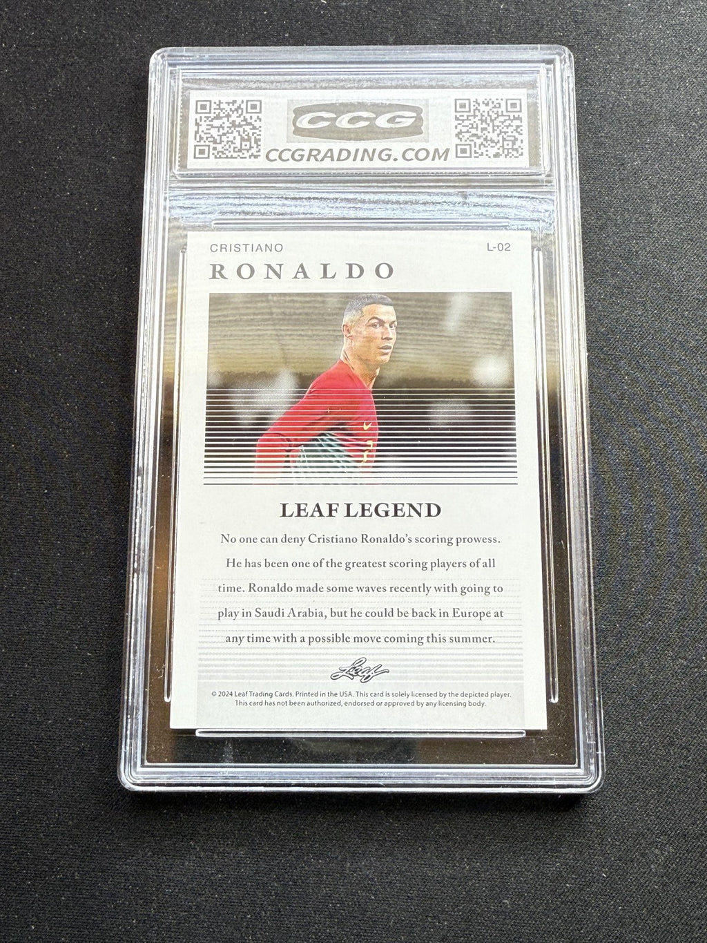 Christiano Ronaldo 2024 Leaf Legend CCG 9.5 RC