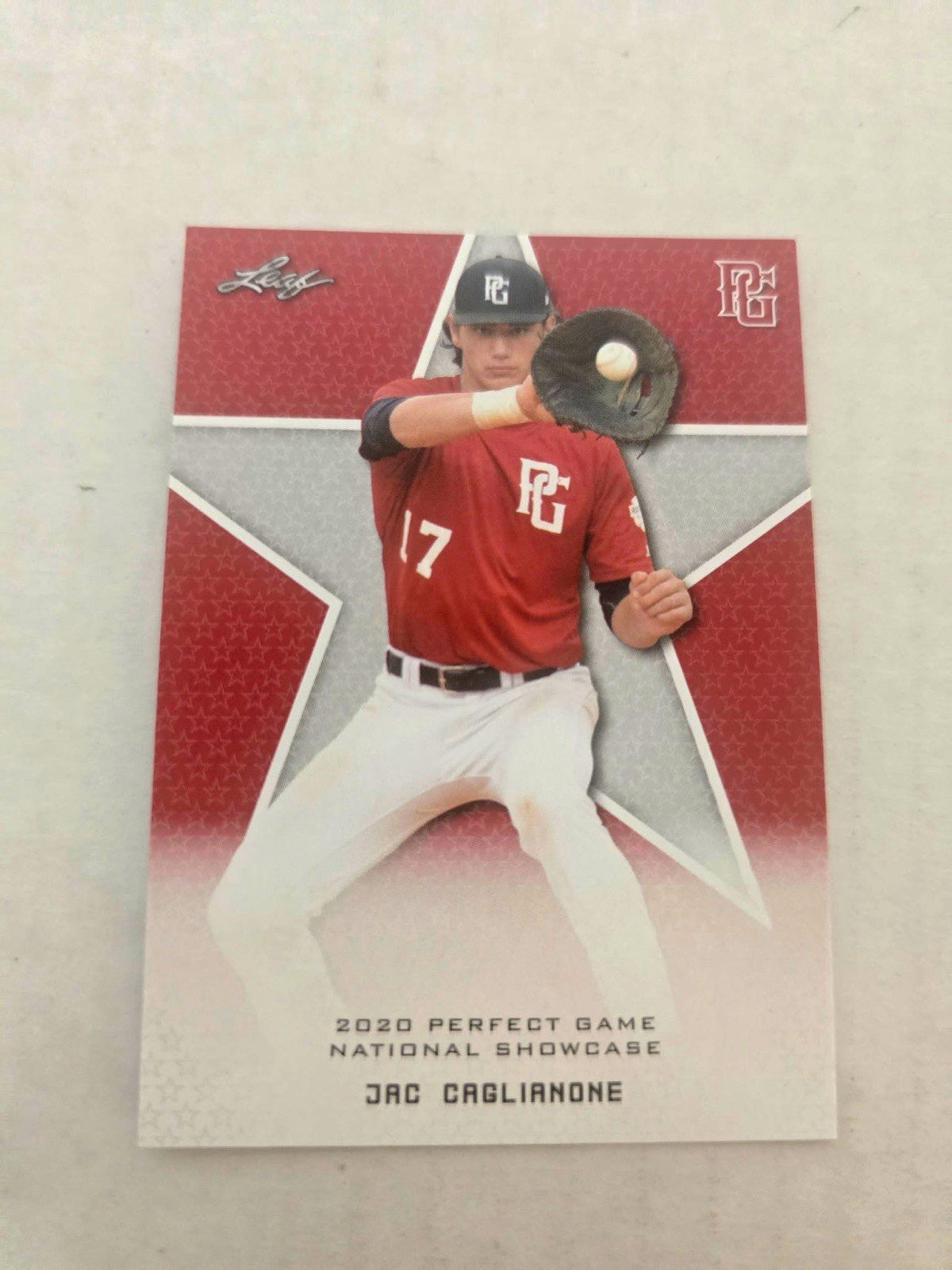 2020 Perfect Game National Showcase Jac Caglainone Red Limited Short Print RC