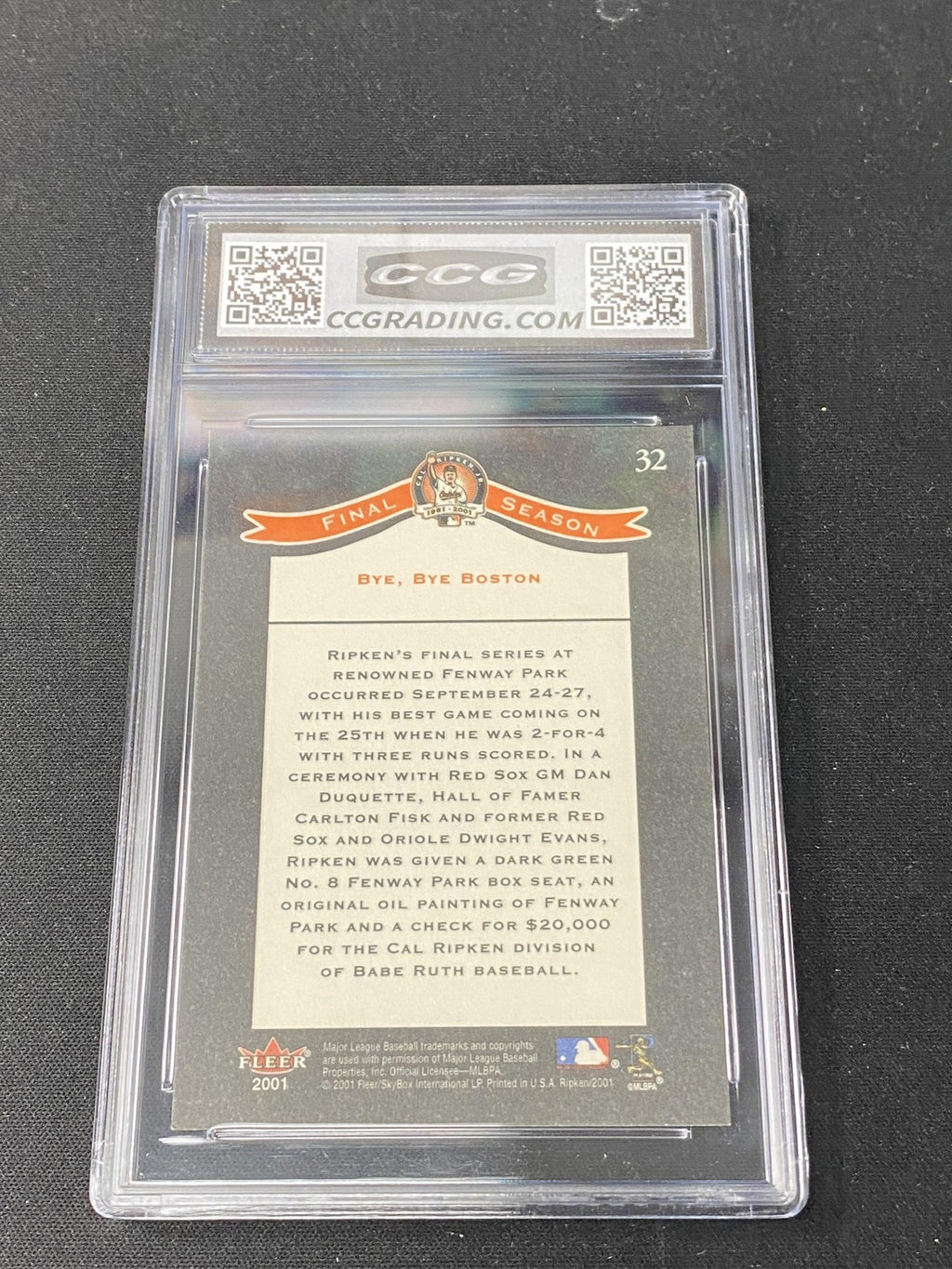 Cal Ripken, Jr. 2001 Fleer Career Highlights CCG 10 Baltimore Orioles Rookie