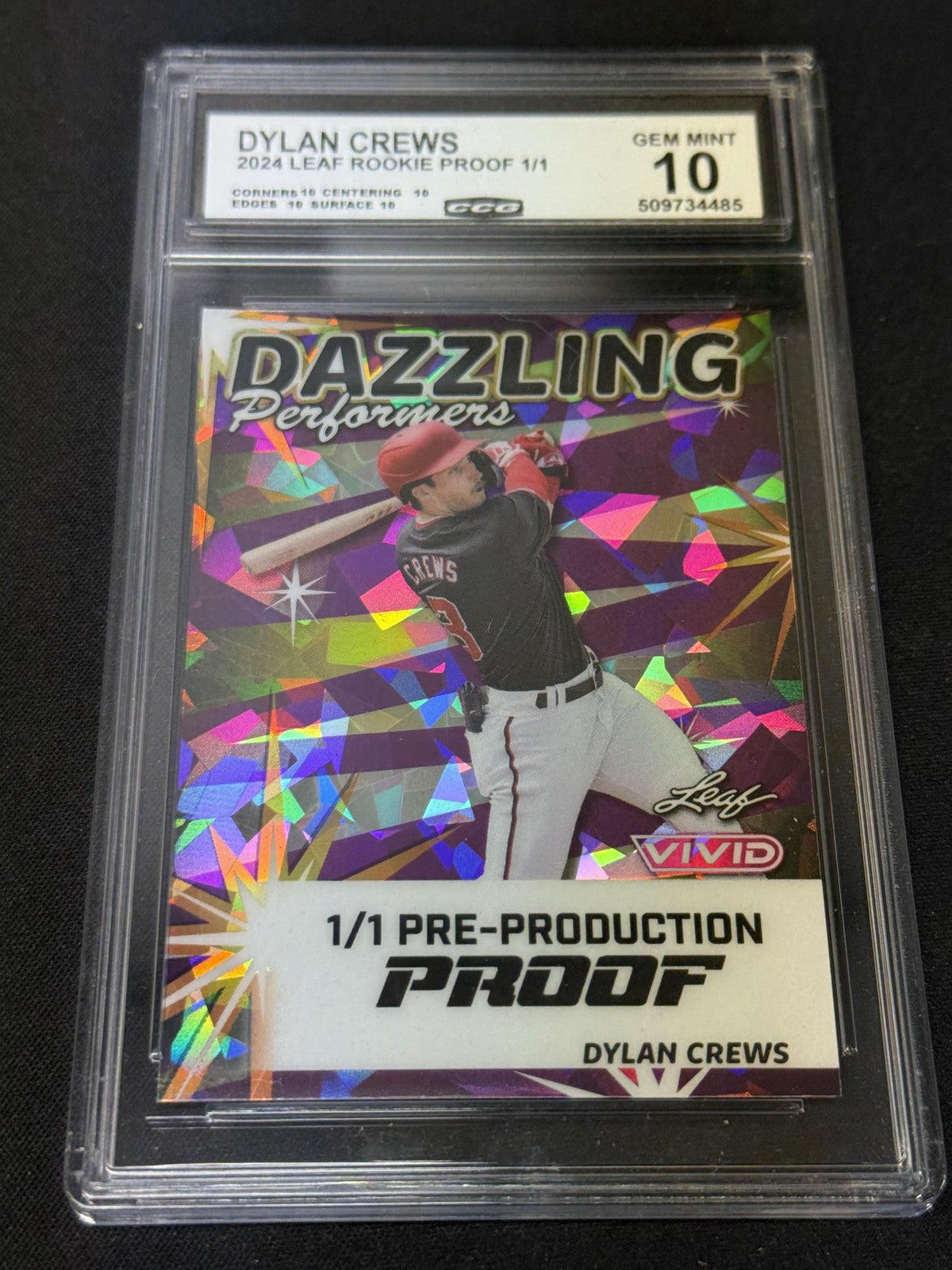 Dylan Crews 2024 LEAF ROOKIE PROOFS 1/1 CCG 10 Rookie