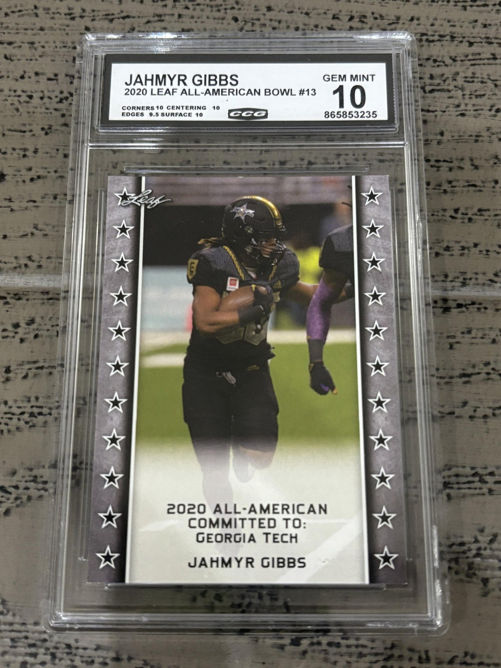 Jahymr Gibbs 2020 Leaf All American CCG 10 RC
