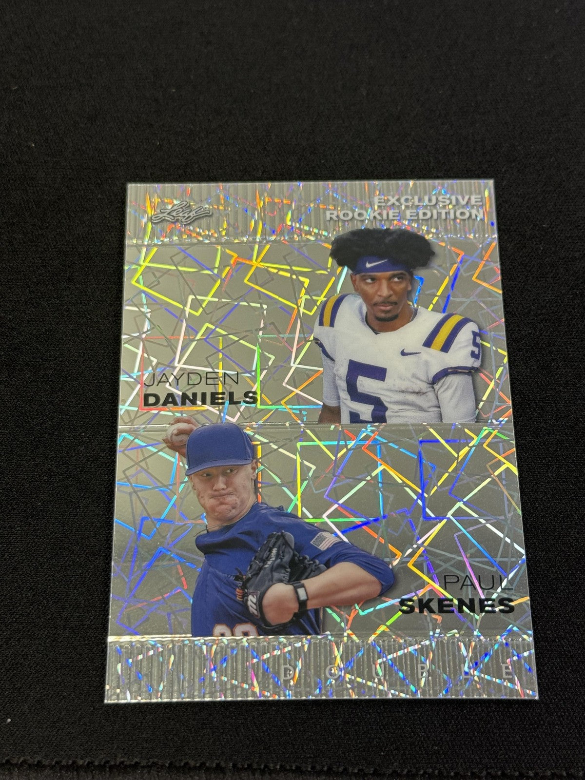Jayden Daniels / Paul Skenes 2024 Leaf Metal Dual /25 RC LSU