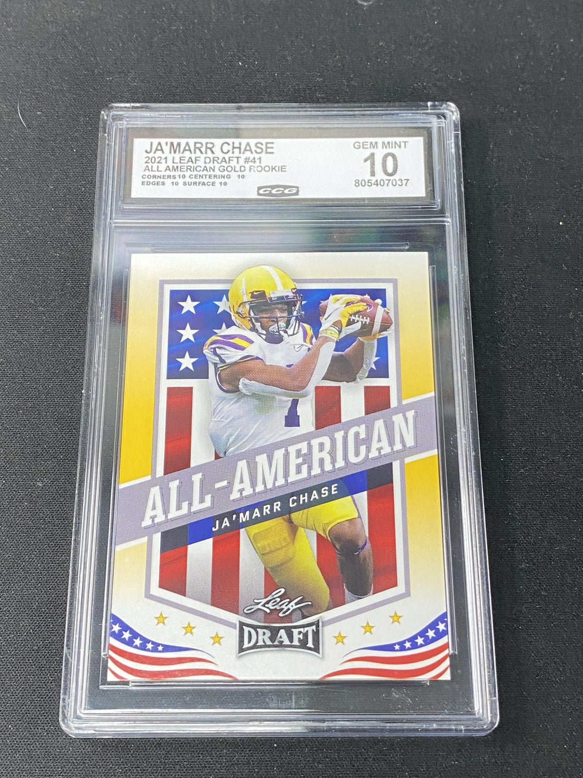 J'Marr Chase 2021 Leaf All American CCG 10 Bengals Rookie