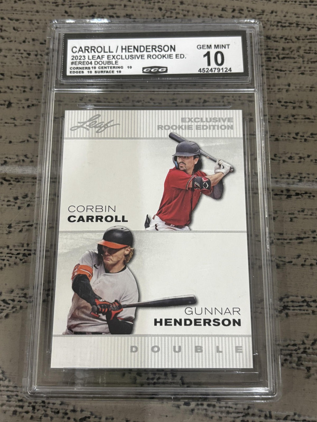 Corbin Carroll / Gunnar Henderson 2023 Leaf Dual CCG 10 RC