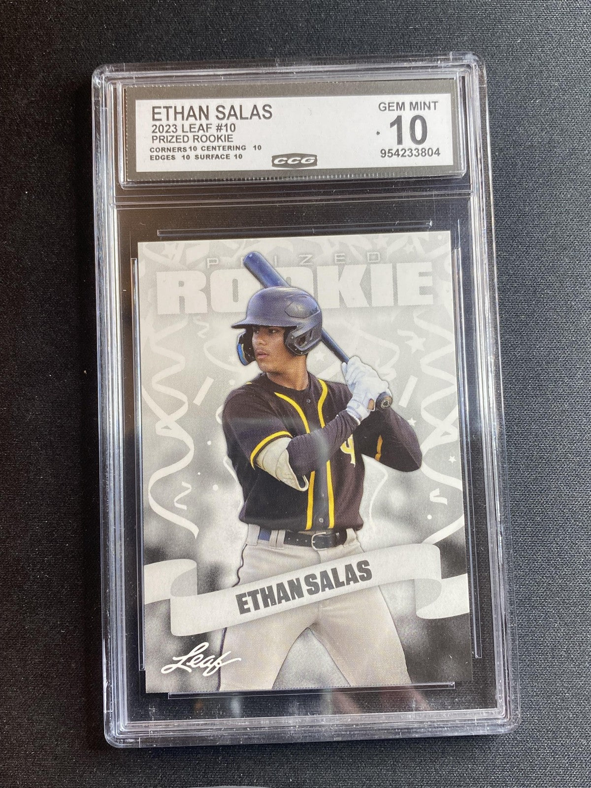 Ethan Salas 2023 Leaf Prized Rookie 10 CCG 10 RC