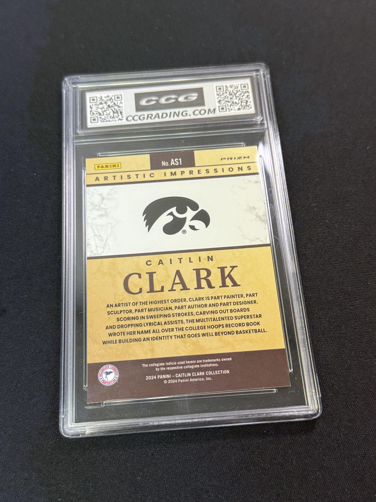 Caitlin Clark 2024 Panini Caitlin Clark Set CCG 10 Rookie