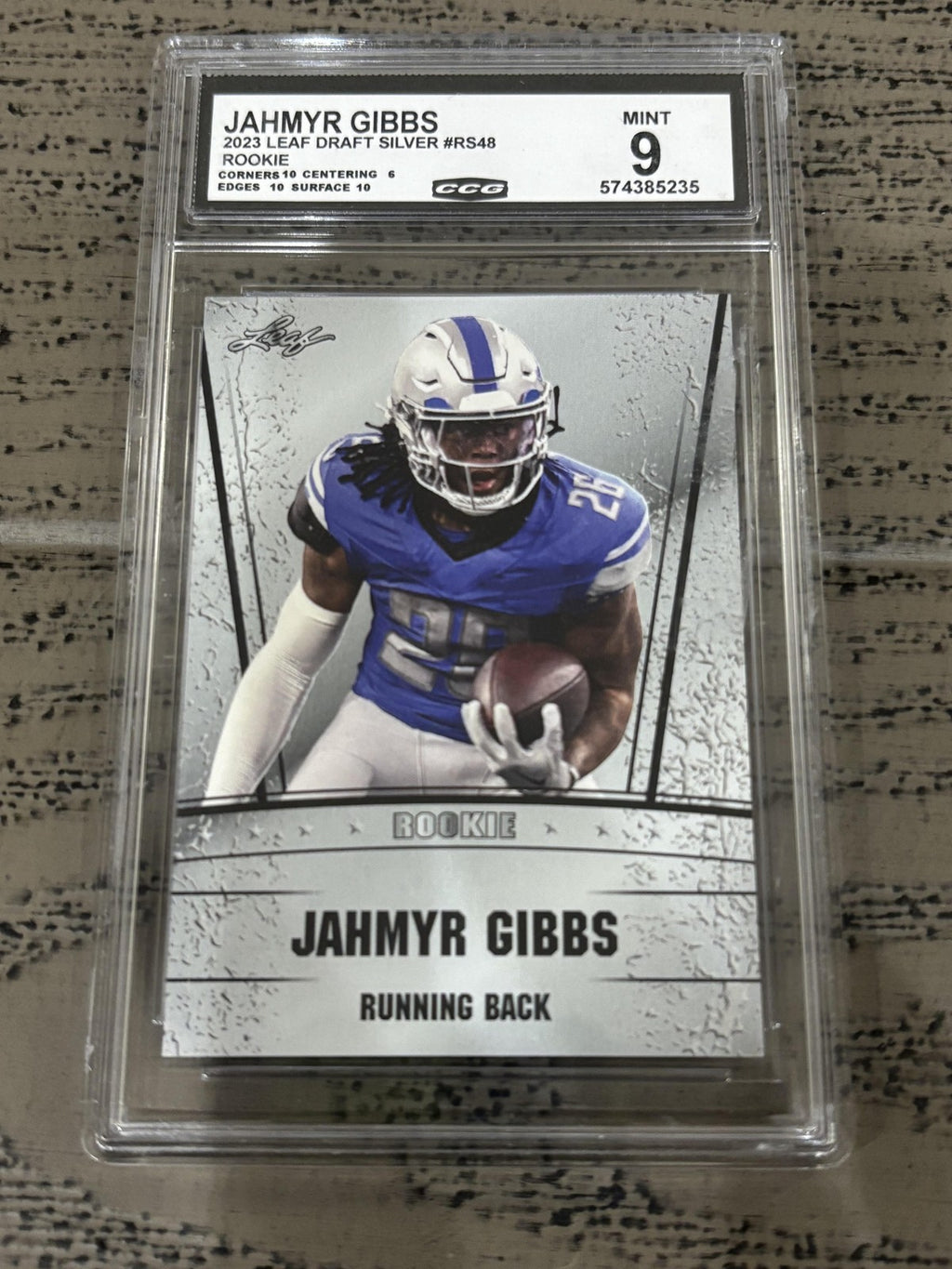 Jahmyr Gibbs 2023 Leaf Draft CCG 9 RC