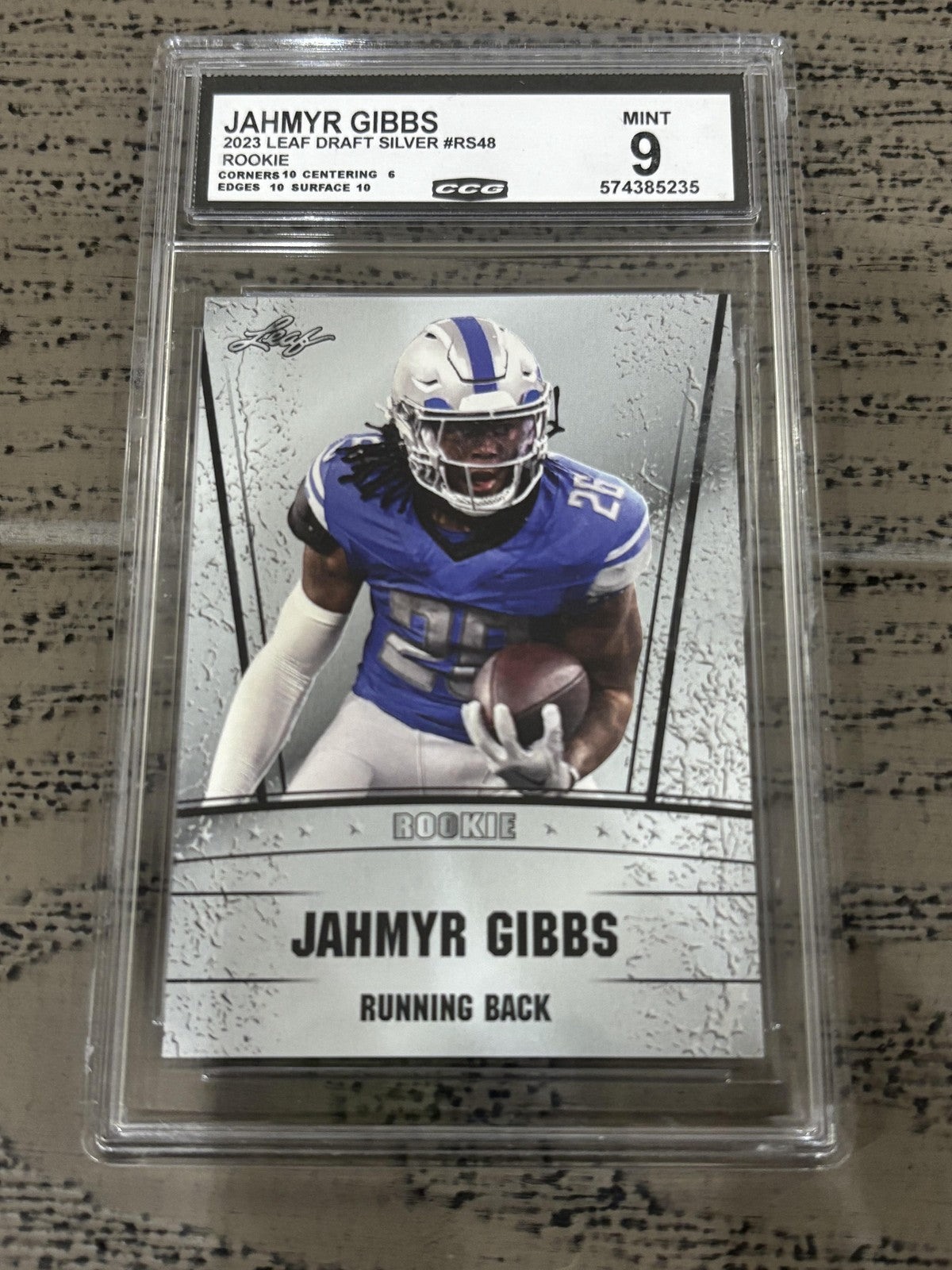 Jahmyr Gibbs 2023 Leaf Draft CCG 9 RC