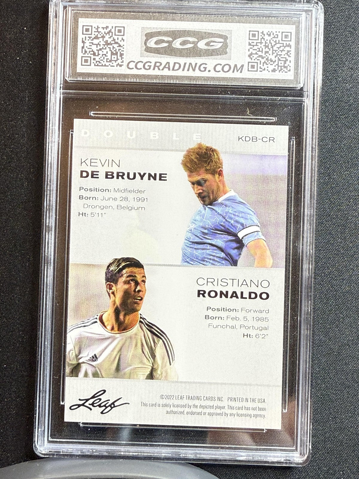 De Bruyne / Ronaldo 2022 Leaf Exclusive Dual CCG 10 RC