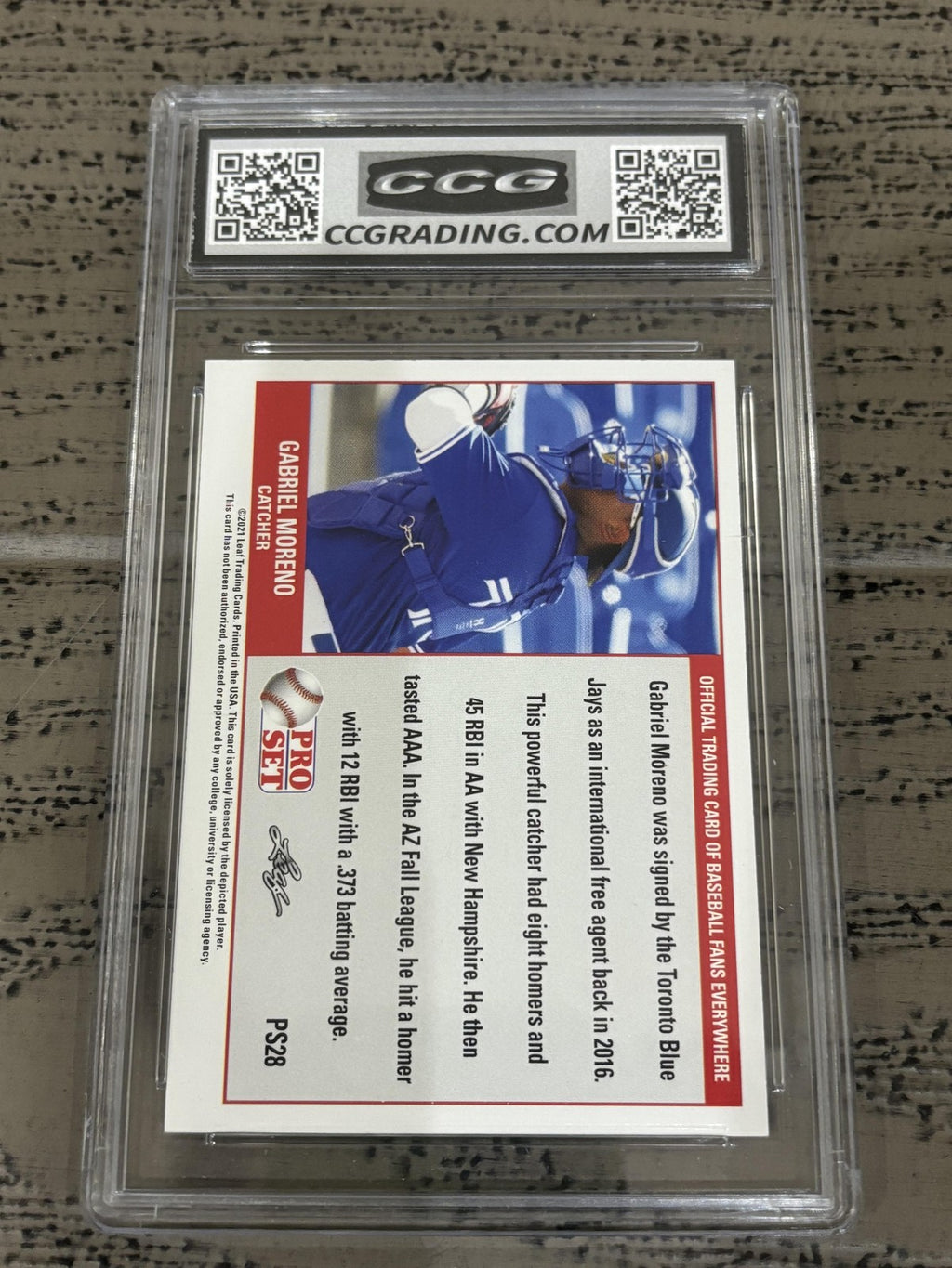 Gabriel Moreno 2021 Leaf Pro Set PS28 CCG 10 RC