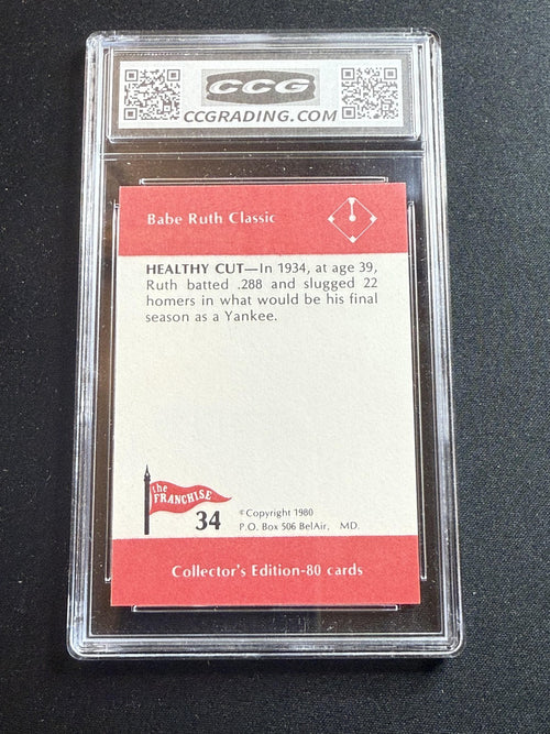 Babe Ruth 1980 Franchise Healthy Cut CCG 10 RC