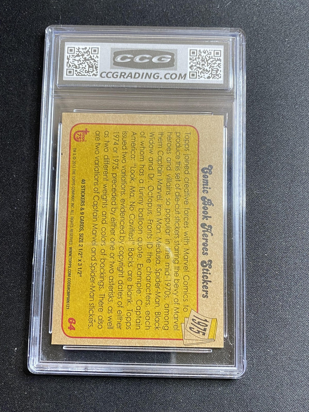 Iron Man 2013 Topps 75th Anniversary 64 CCG MINT AUTHENTIC