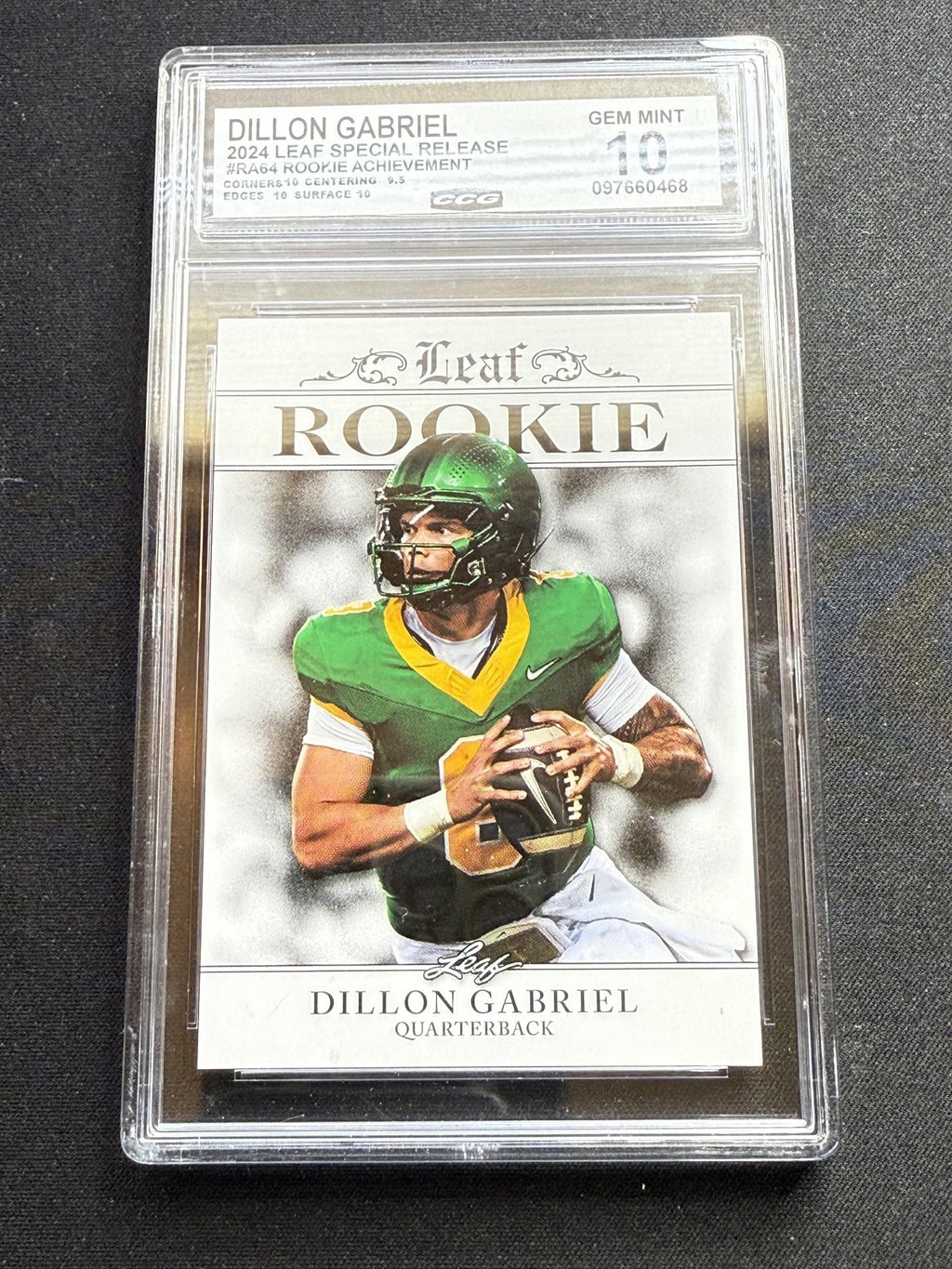 Dillon Gabriel 2024 Leaf Rookie Achievement CCG 10 RC