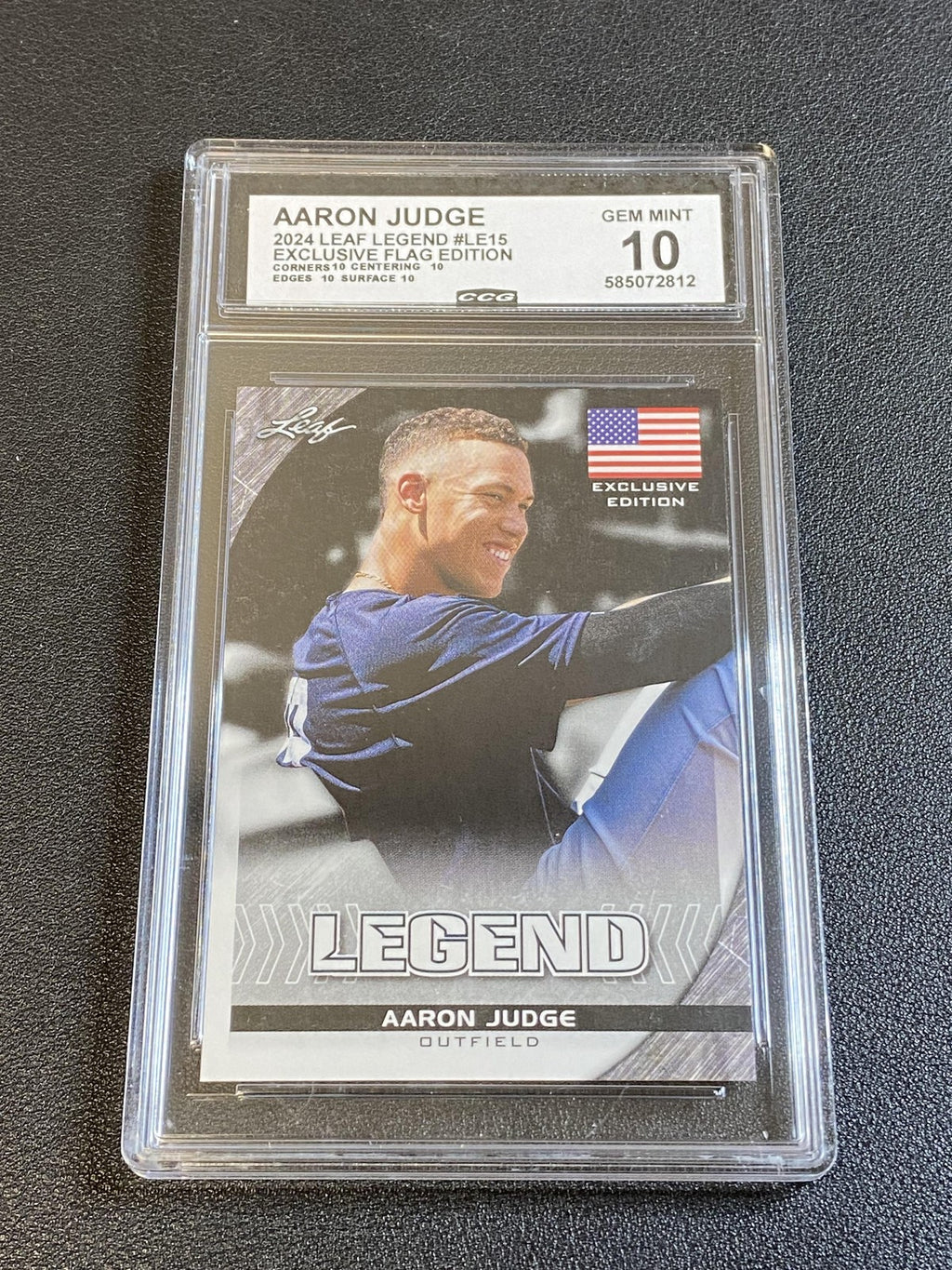 Aaron Judge 2024 Leaf Flag Legend CCG 10 Yankees